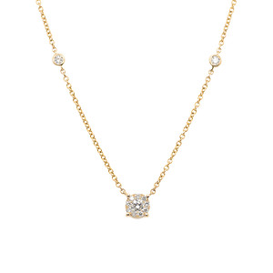 Diamond Cluster Necklace with Stations
