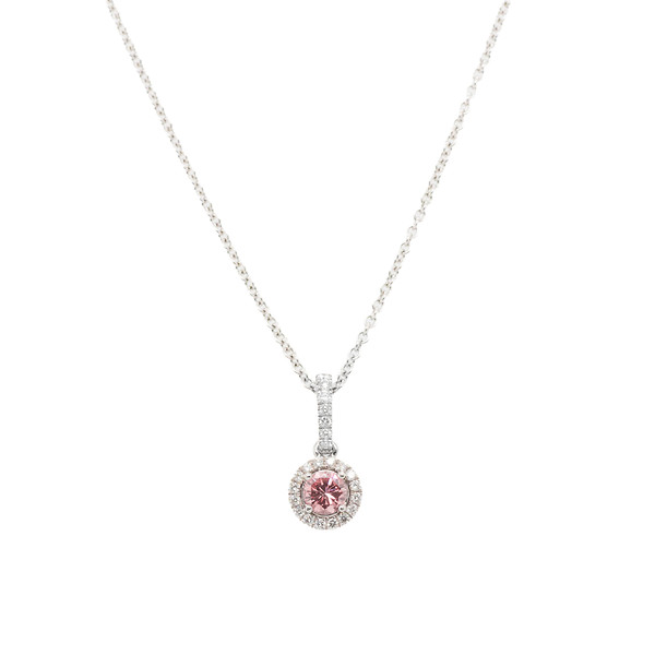 Pink and White Diamond Necklace