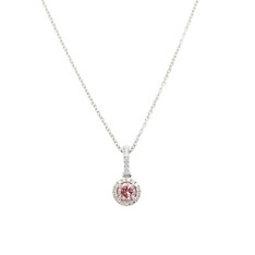 Pink and White Diamond Necklace