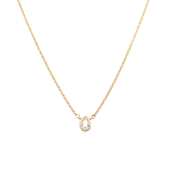 Pear Shape Bezel Necklace