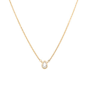 Pear Shape Bezel Necklace