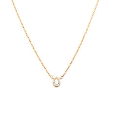 Pear Shape Bezel Necklace