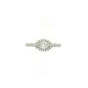 Sideways Halo Marquise Diamond Ring