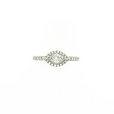 Sideways Halo Marquise Diamond Ring