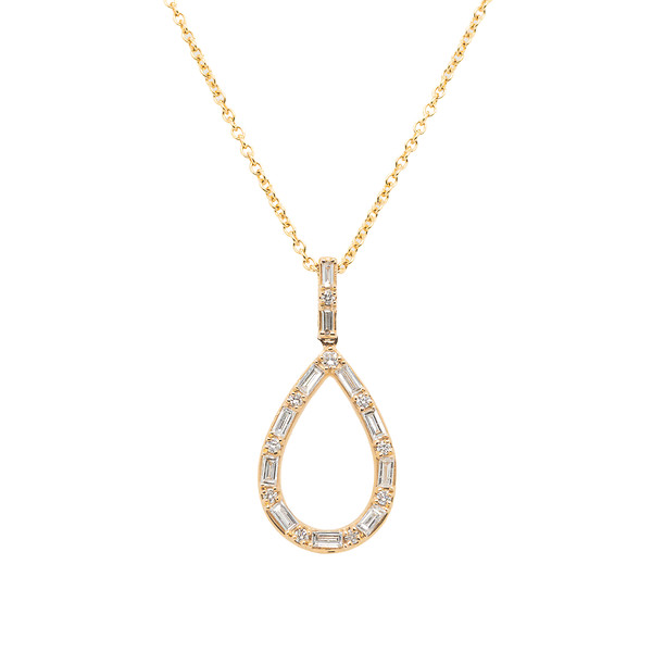 Baguette and Round Pear Shape Pendant