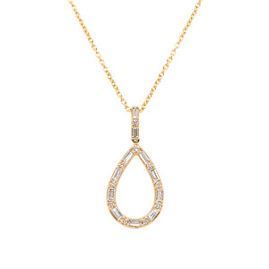 Baguette and Round Pear Shape Pendant