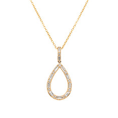 Baguette and Round Pear Shape Pendant