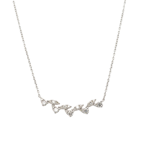Curved Diamond Bar Necklace