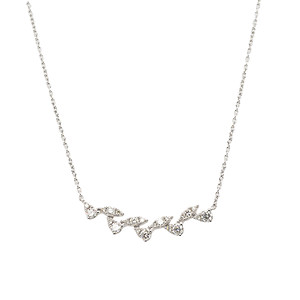 Curved Diamond Bar Necklace