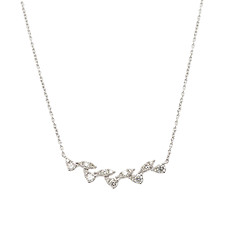 Curved Diamond Bar Necklace