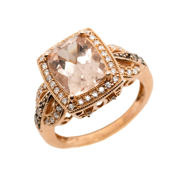 Levian Morganite and Diamond Ring
