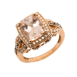 Levian Morganite and Diamond Ring