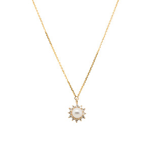 Pearl and Diamond Sun Necklace