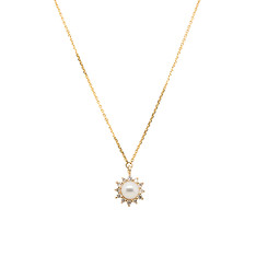 Pearl and Diamond Sun Necklace