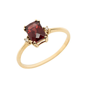Garnet and Diamond Accented Ring
