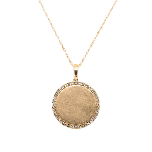 Diamond Halo Engravable Necklace