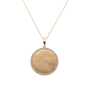 Diamond Halo Engravable Necklace