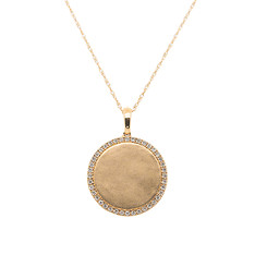 Diamond Halo Engravable Necklace