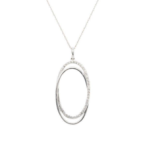 Double Open Oval Diamond Pendant