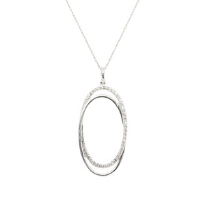 Double Open Oval Diamond Pendant