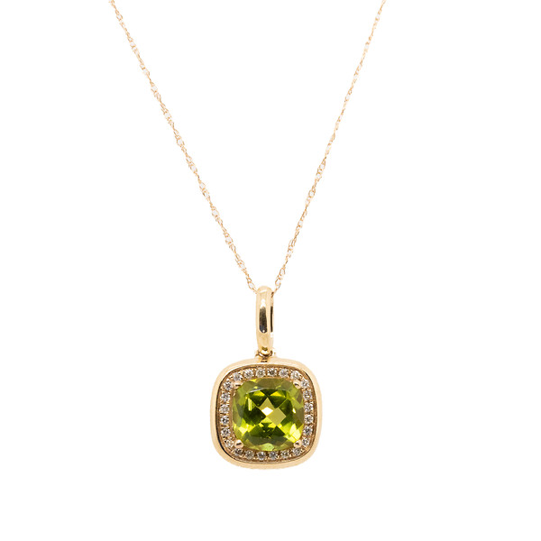 Peridot Halo Pendant