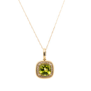 Peridot Halo Pendant