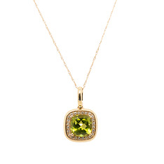 Peridot Halo Pendant