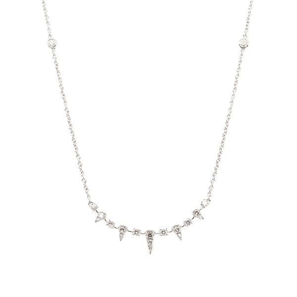 Diamond Curved Bar Necklace
