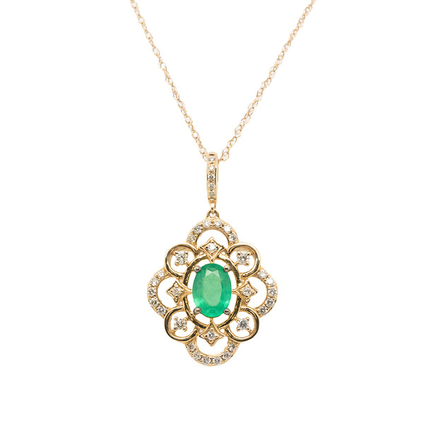 Emerald and Diamond Necklace