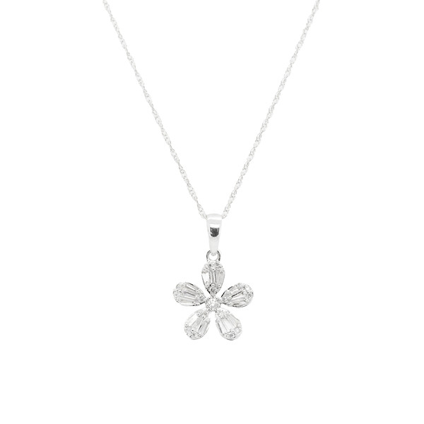 Diamond Flower Pendant