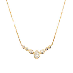 Bezel Set Curved Bar Necklace