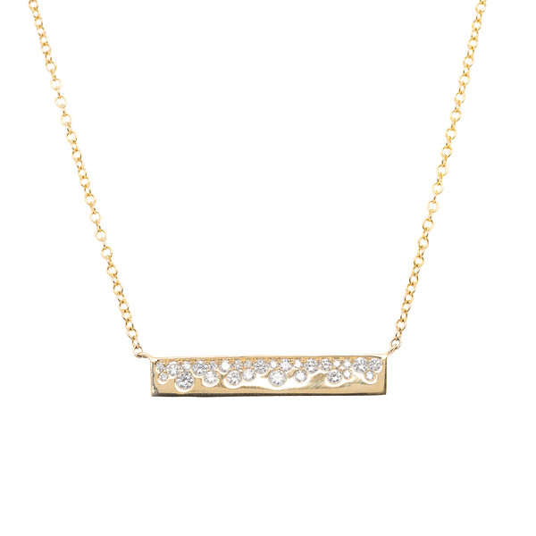 Burnish Set Diamond Bar Necklace
