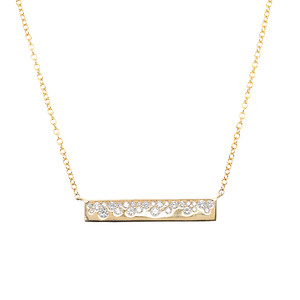 Burnish Set Diamond Bar Necklace
