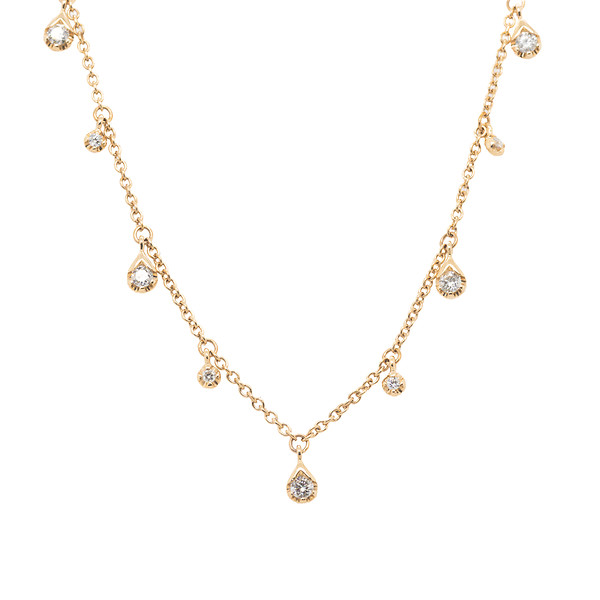 Diamond Dangle Station Necklace
