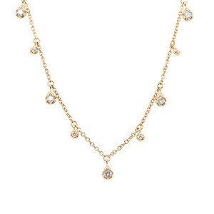 Diamond Dangle Station Necklace