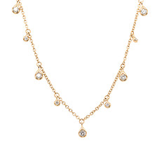 Diamond Dangle Station Necklace