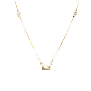 Bezel Set Baguette Necklace