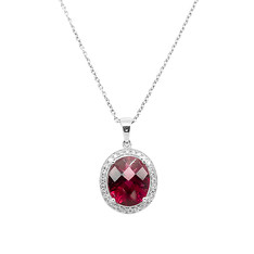 Rubellite and Diamond Pendant