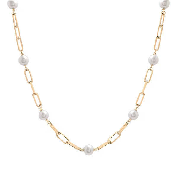 Pearl and Paperclip Link Chain