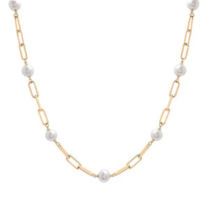 Pearl and Paperclip Link Chain