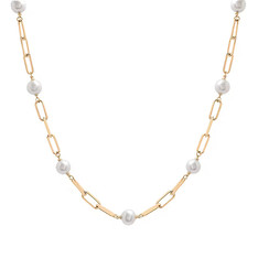 Pearl and Paperclip Link Chain