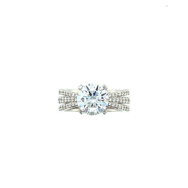 Triple Split Diamond Engagement Ring