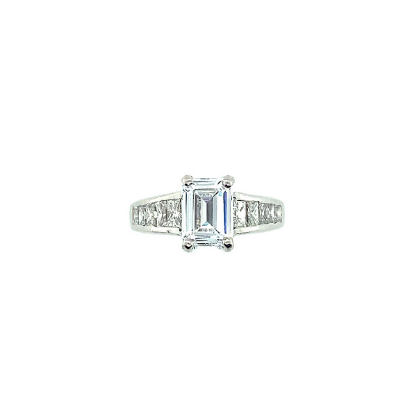 Platinum Bagillion Engagement Ring