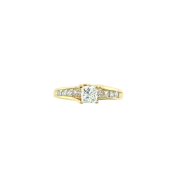 Princess Channel Set Engagement Ring