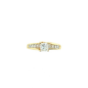 Princess Channel Set Engagement Ring