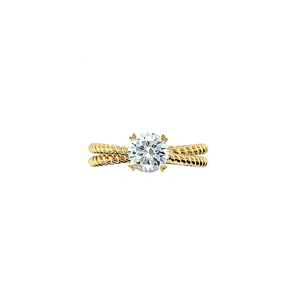 Criss-Cross Rope Design Diamond Ring