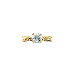 Criss-Cross Rope Design Diamond Ring