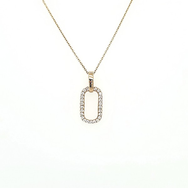 Open Oval Diamond Pendant