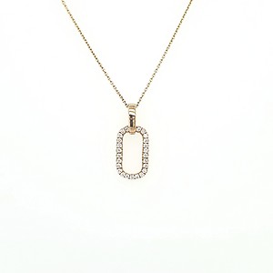 Open Oval Diamond Pendant