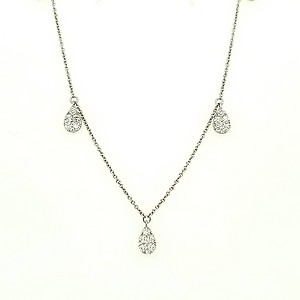 Pear Shape Diamond Station Necklace